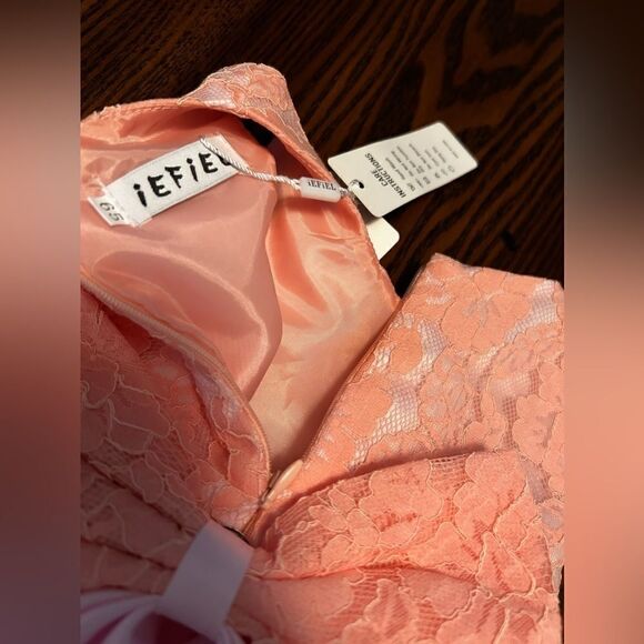 Iefiel 3 month 65 infant tulle lace layered dress pink bow NWT christening - Picture 10 of 11